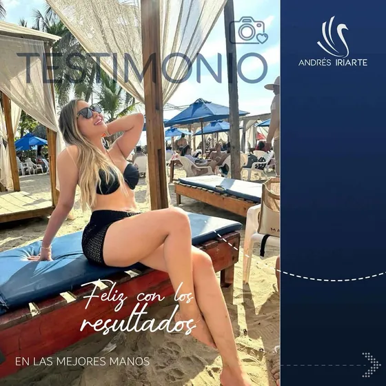 Testimonio de una paciente feliz con sus resultados, en la playa
